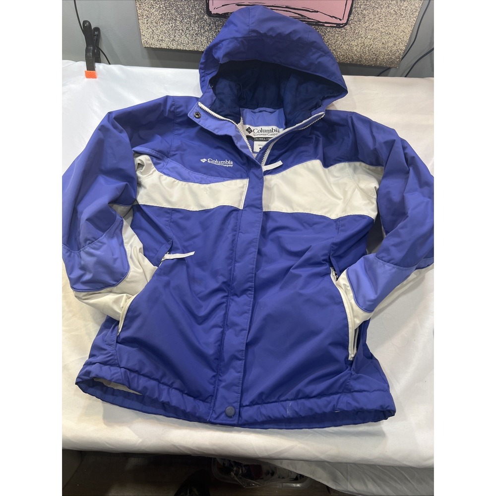 Columbia Women's Winter Jacket Warm Size S Lilac And White Wear Hood Warm Nice H